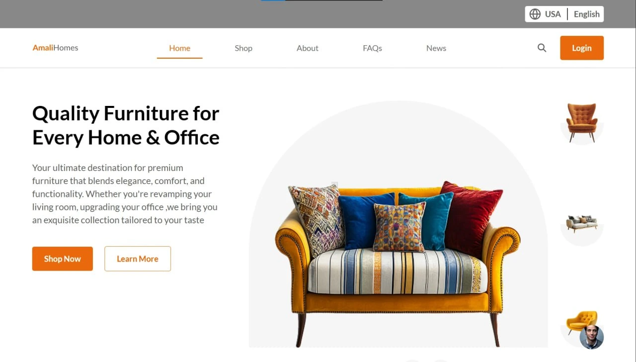 AmaliHomes Decor Platform screenshot